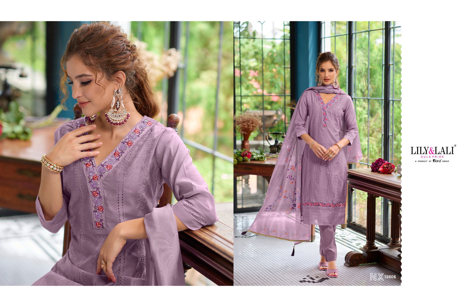 Lucknowi Nx By Lily And Lali Chanderi Silk Readymade Suits Catalog